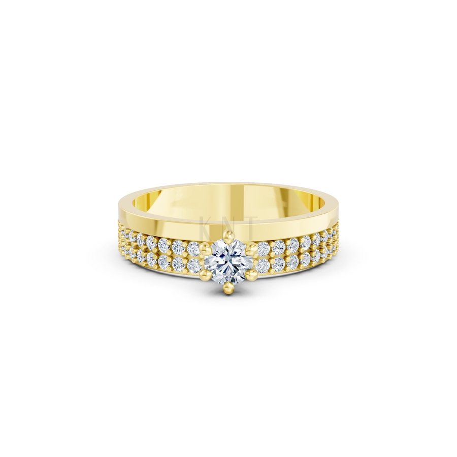 NHẪN ĐÍNH HÔN R458 màu Vàng Gold thiết kế tinh xảo, độc đáo