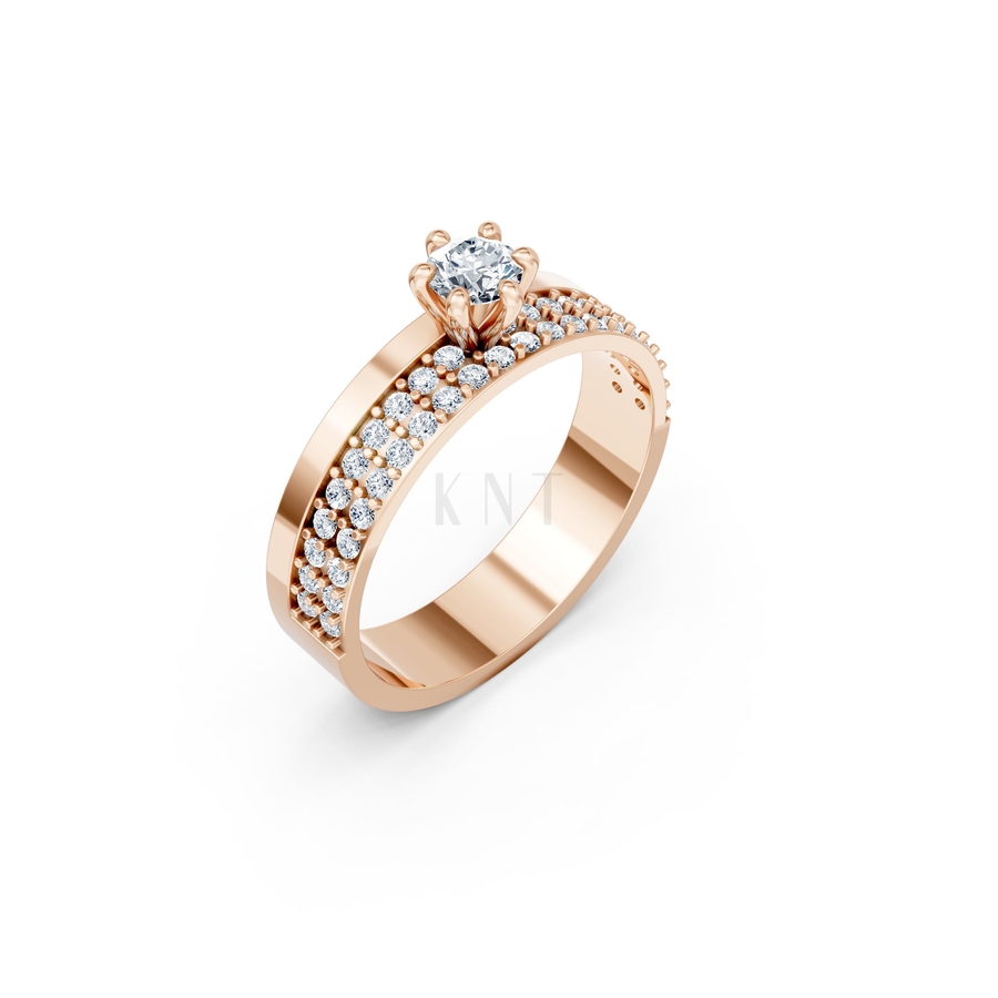 NHẪN ĐÍNH HÔN R458 màu vàng hồng Rose Gold họa tiết ấn tượng, cá tính