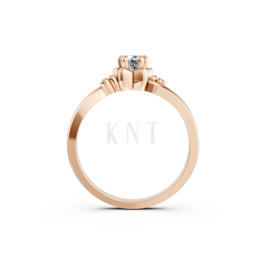 NHẪN ĐÍNH HÔN R462 màu vàng hồng Rose Gold thiết kế đối xứng, phong cách, ấn tượng