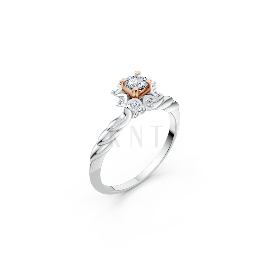 Nhẫn đính hôn R469 phối màu Dual Color họa tiết ấn tượng, cá tính