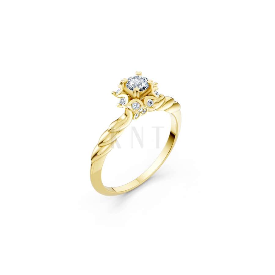 Nhẫn đính hôn R469 màu Vàng Gold thiết kế tinh tế, sang trọng