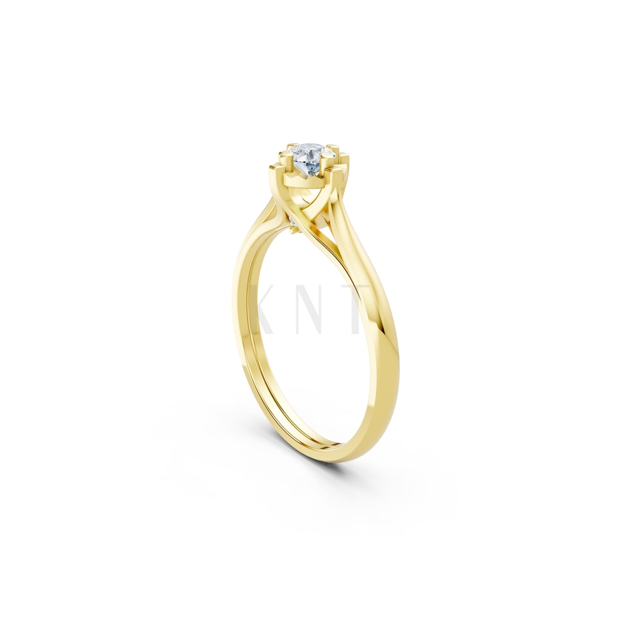 Nhẫn đính hôn R470 màu Vàng Gold thiết kế phá cách, sang trọng