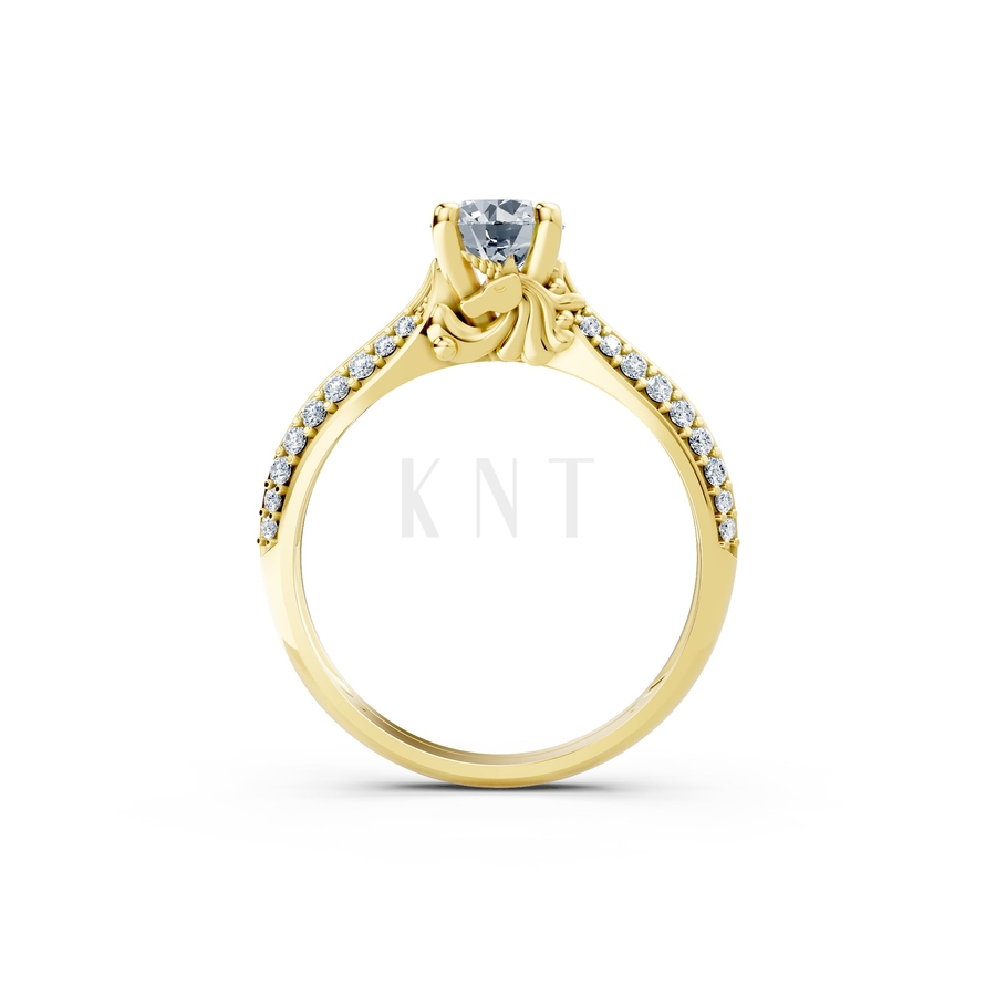 Nhẫn đính hôn R471 màu Vàng Gold thiết kế phá cách, sang trọng