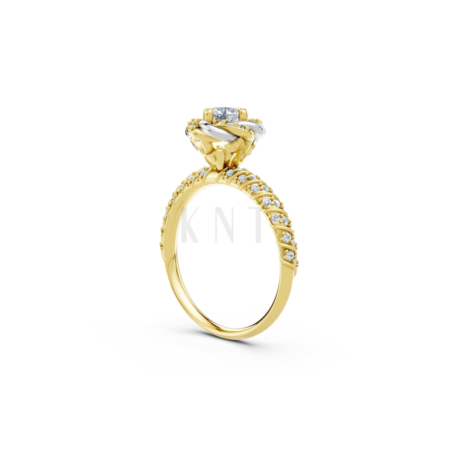 Nhẫn đính hôn R472 phối màu Dual Color phong cách trẻ trung, nổi bật