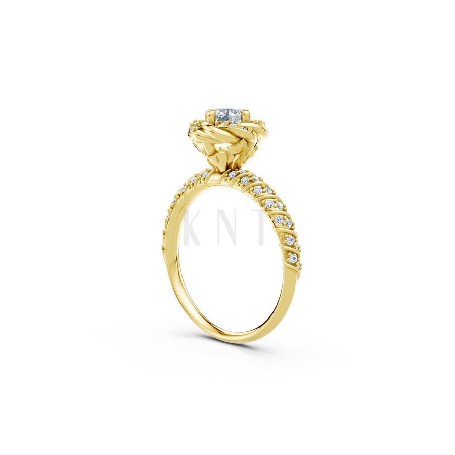 Nhẫn đính hôn R472 màu Vàng Gold thiết kế phá cách, sang trọng