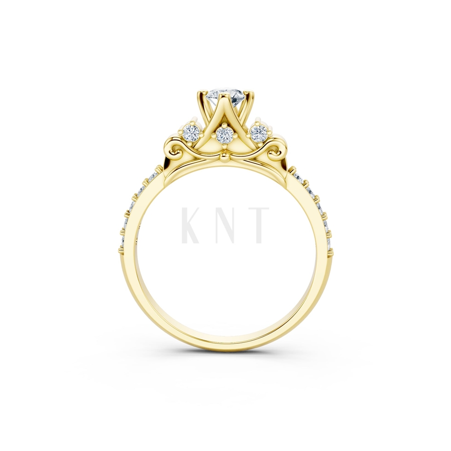 Nhẫn đính hôn R473 màu Vàng Gold thiết kế phá cách, sang trọng