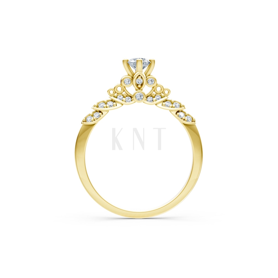 Nhẫn đính hôn R475 màu Vàng Gold vàng 10K/14K/18K/607 cao cấp, thanh lịch