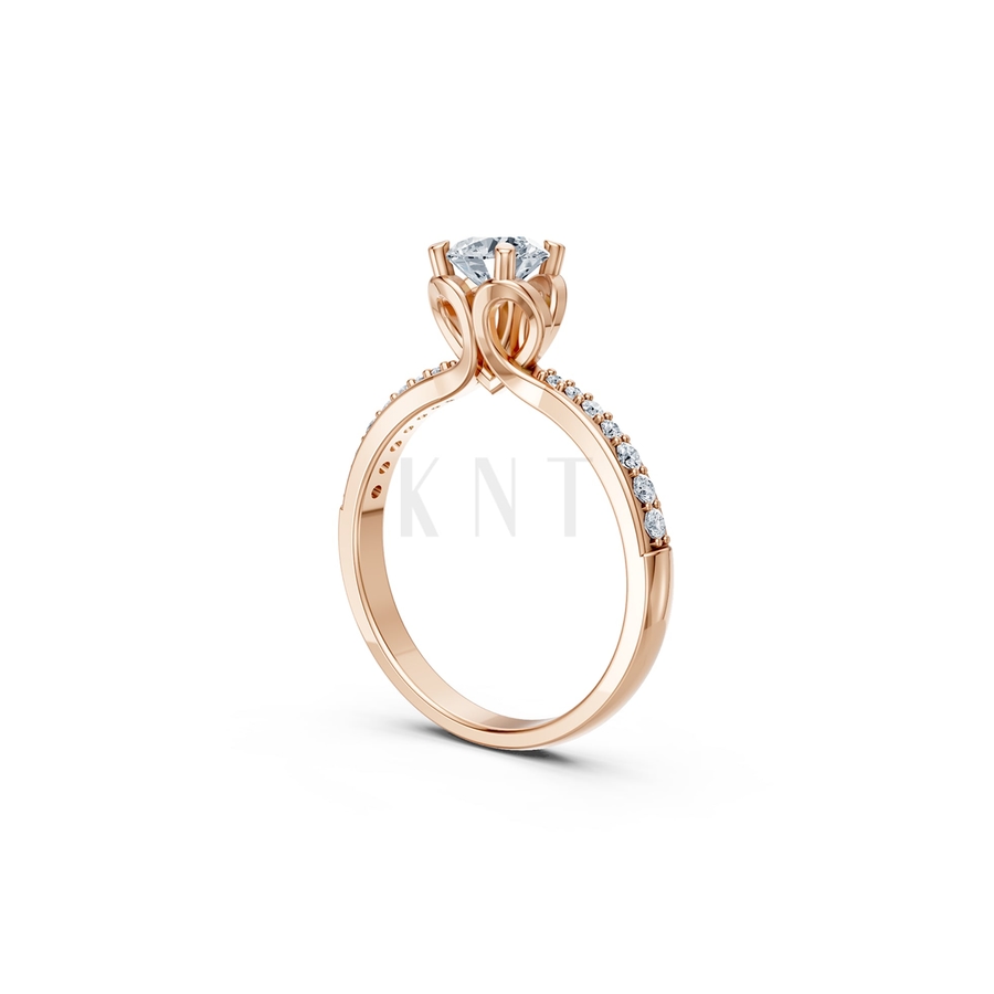 NHẪN ĐÍNH HÔN R479 màu vàng hồng Rose Gold phong cách trẻ trung, nổi bật