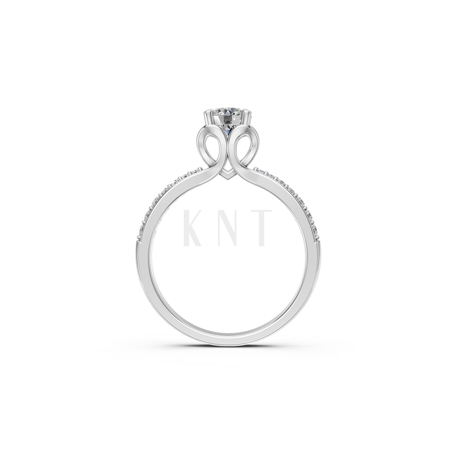 NHẪN ĐÍNH HÔN R479 màu vàng trắng White Gold vàng sáng, đường nét sắc sảo, tinh tế