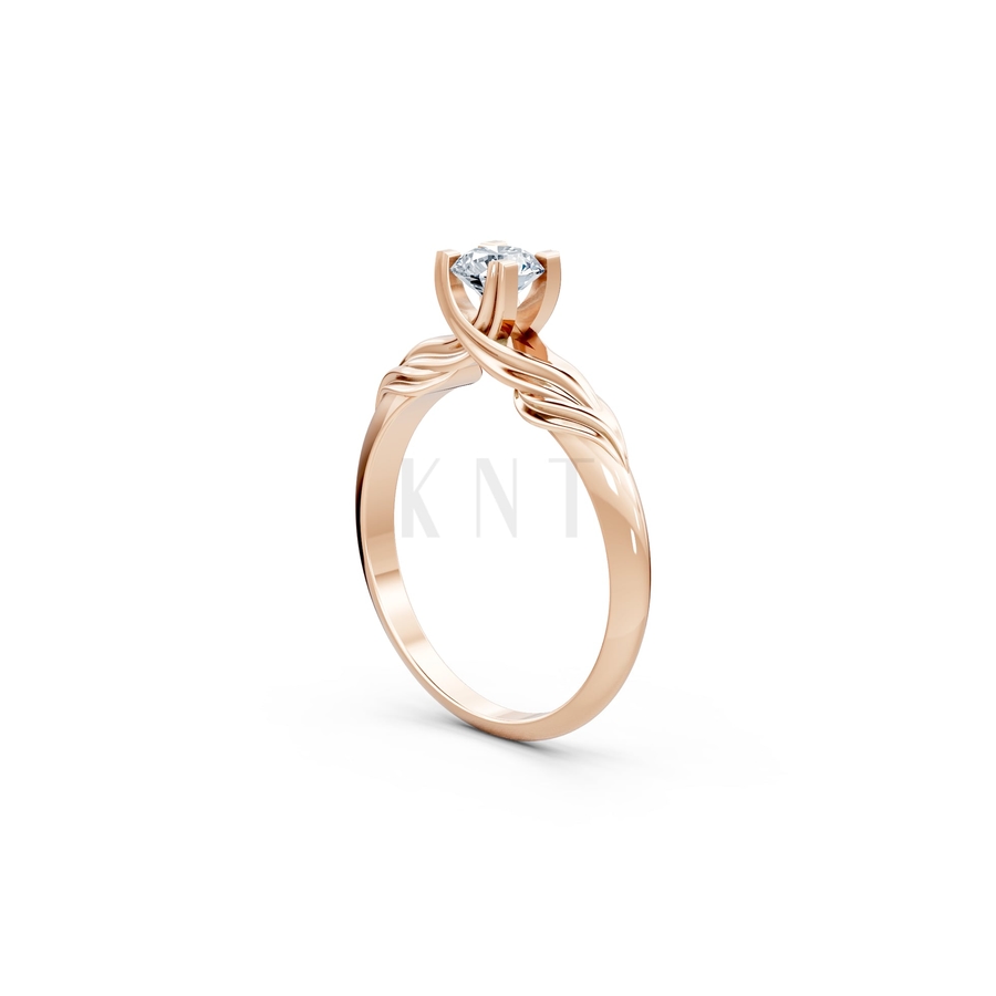 Nhẫn đính hôn R480 màu vàng hồng Rose Gold phong cách trẻ trung, nổi bật