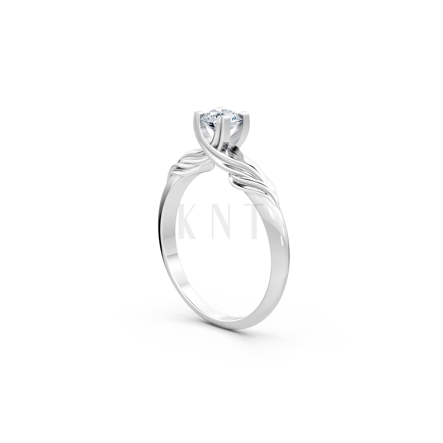 Nhẫn đính hôn R480 màu vàng trắng White Gold vàng sáng, đường nét sắc sảo, tinh tế