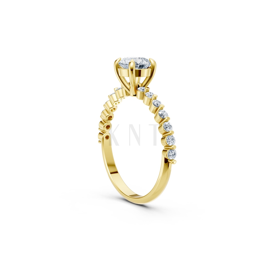 Nhẫn đính hôn R481 màu Vàng Gold vàng 10K/14K/18K/607 cao cấp, thanh lịch