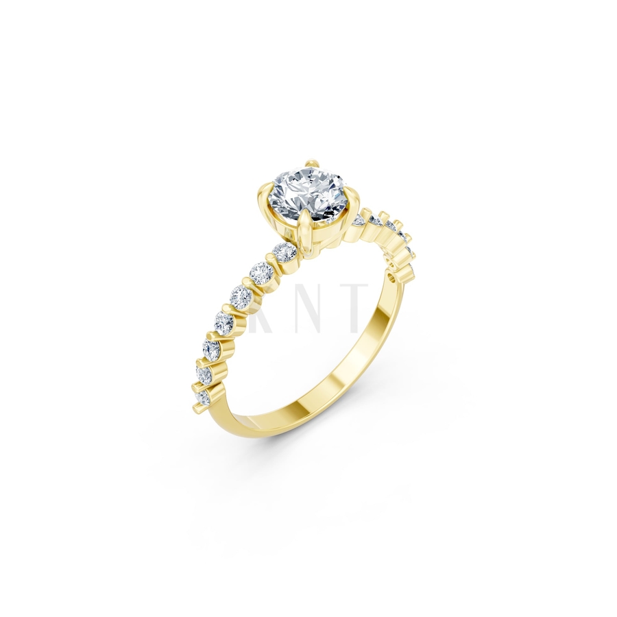 Nhẫn đính hôn R481 màu Vàng Gold thiết kế tinh tế, sang trọng