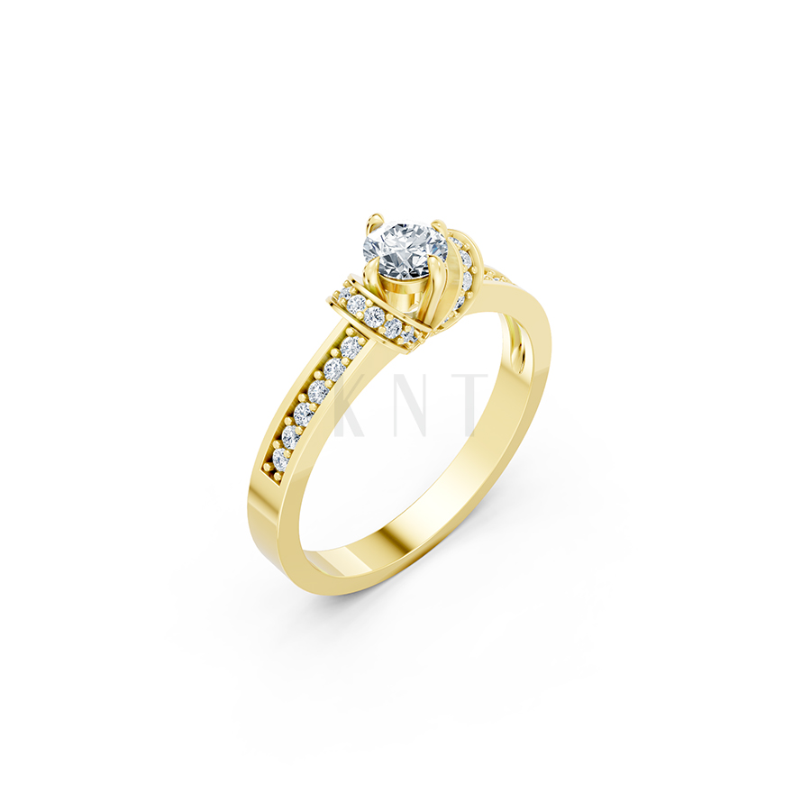 NHẪN ĐÍNH HÔN- R54 màu Vàng Gold thiết kế tinh tế, sang trọng