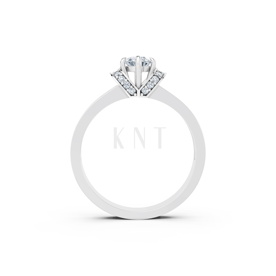 NHẪN ĐÍNH HÔN- R54 màu vàng trắng White Gold kiểu dáng cá tính, hiện đại