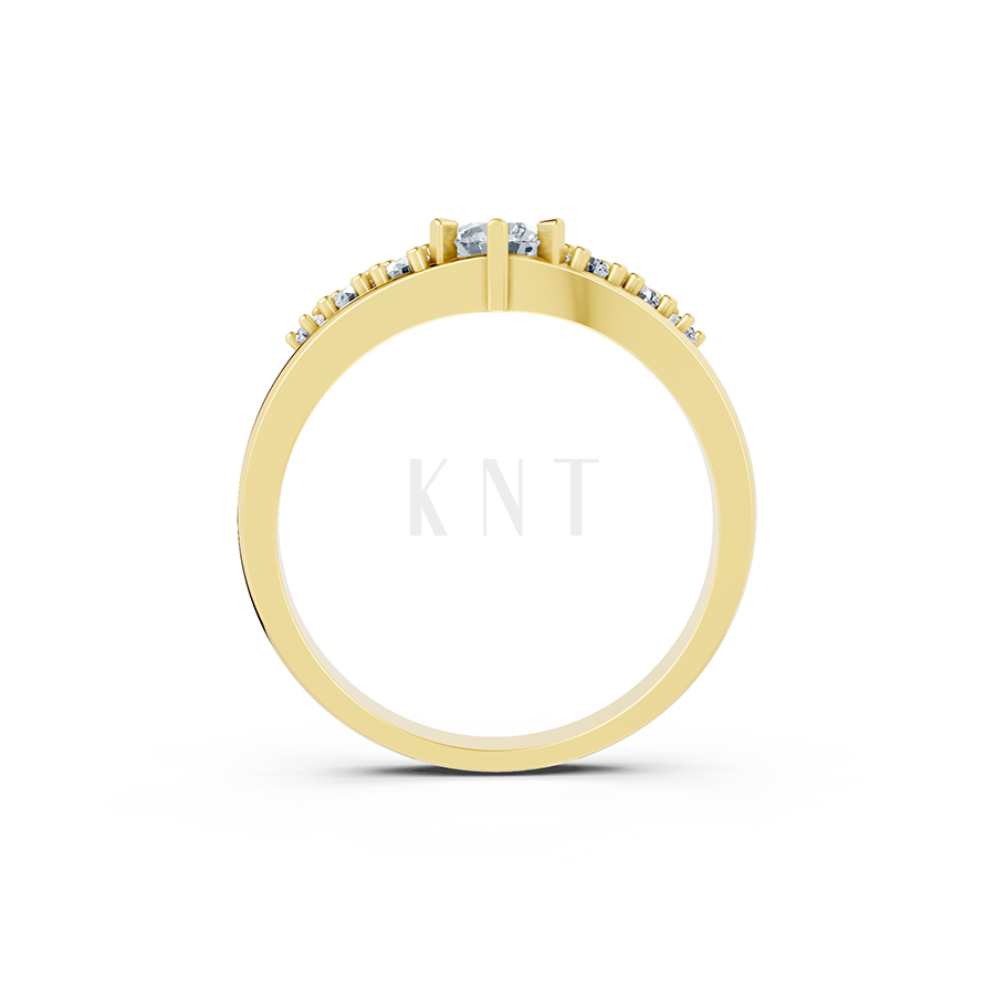 Nhẫn đính hôn R84 màu Vàng Gold vàng 10K/14K/18K/607 cao cấp, thanh lịch