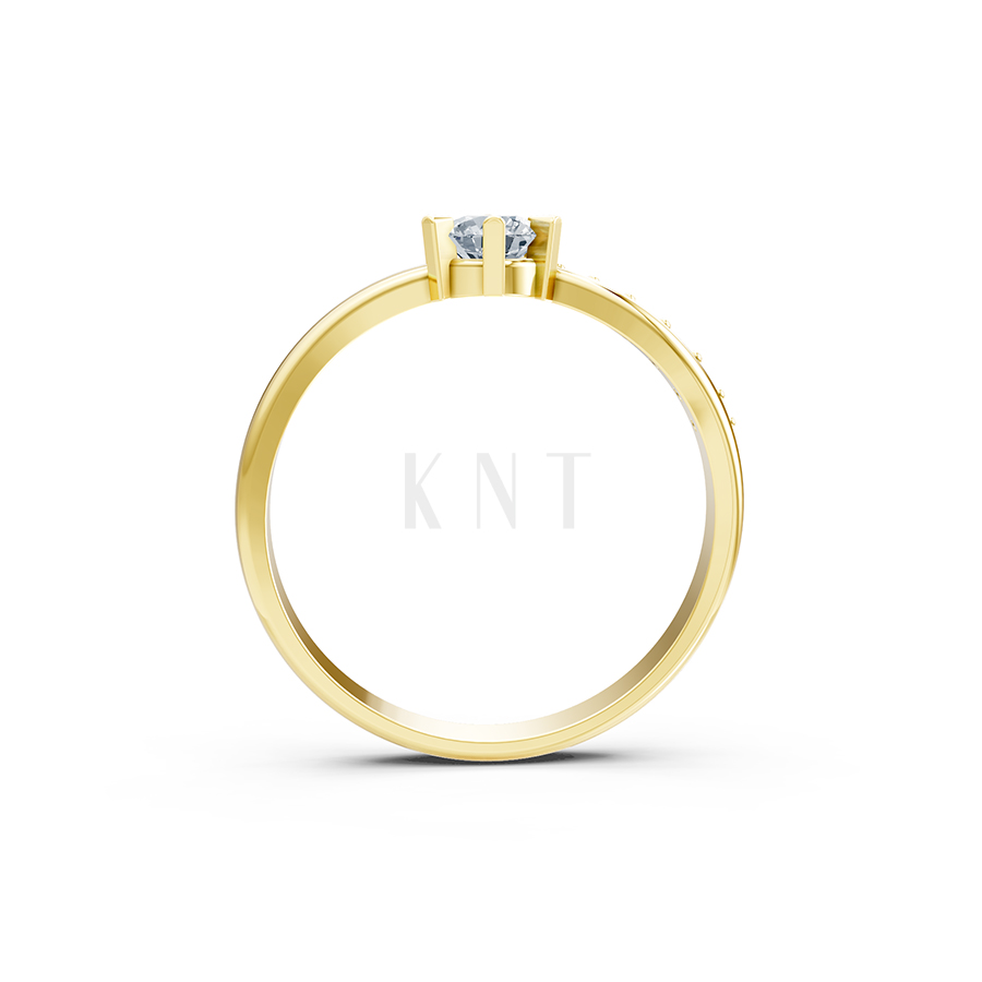 NHẪN ĐÍNH HÔN ĐÁ US – R85 màu Vàng Gold thiết kế phá cách, sang trọng