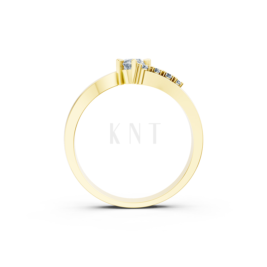 Nhẫn đính hôn R87 màu Vàng Gold vàng 10K/14K/18K/607 cao cấp, thanh lịch