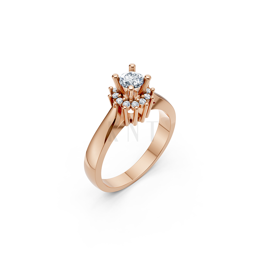 Nhẫn đính hôn R92 màu vàng hồng Rose Gold họa tiết ấn tượng, cá tính