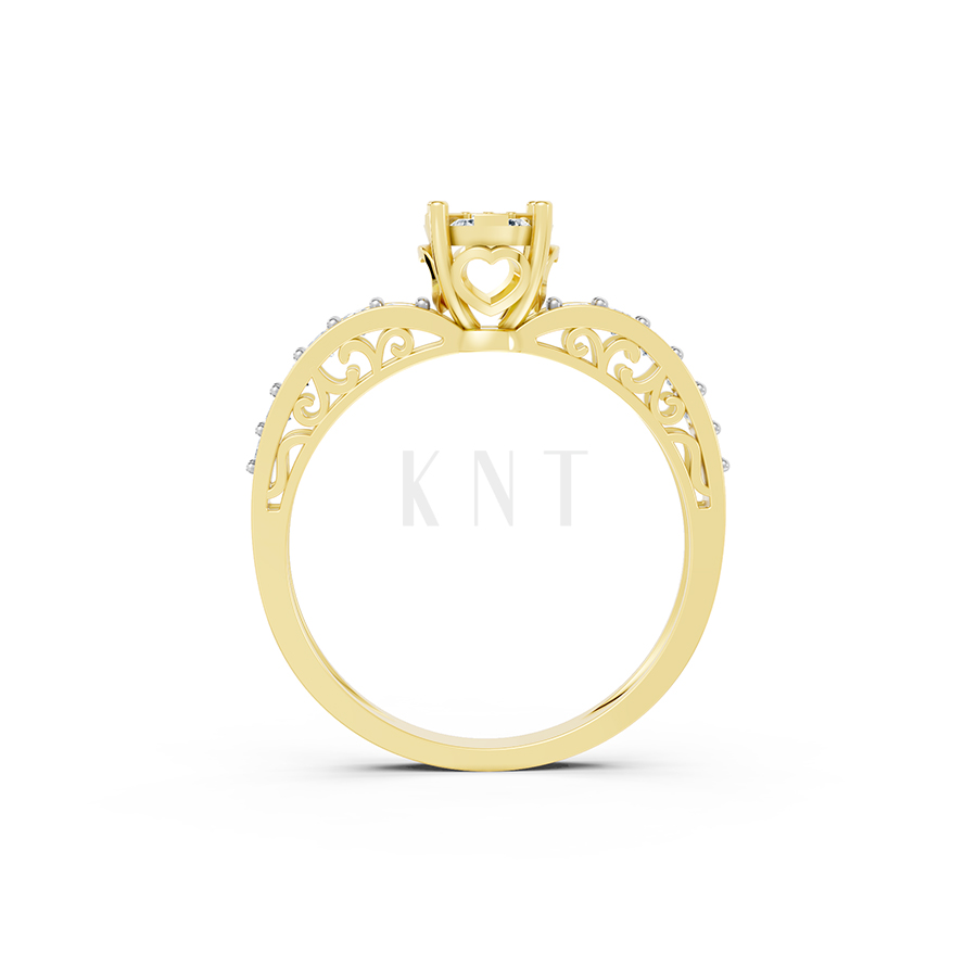 NHẪN ĐÍNH HÔN ĐÁ US - R96 - ĐỘC ĐÁO, NỮ TÍNH màu Vàng Gold vàng 10K/14K/18K/607 đính đá nhỏ, thanh lịch