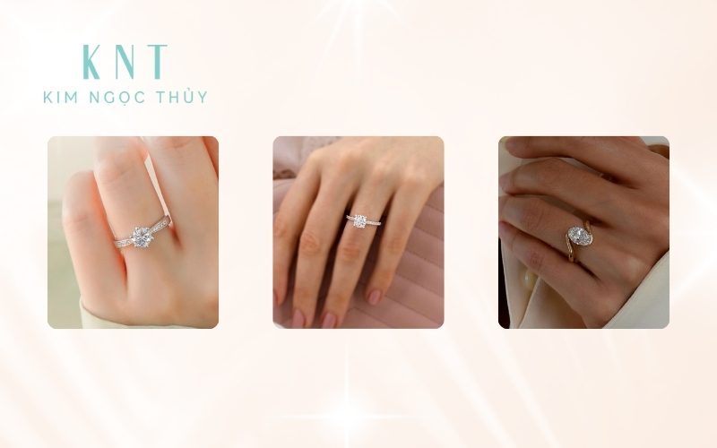 So sánh 3 dáng nhẫn kim cương: Tròn, Vuông, Oval cùng thiết kế vỏ nhẫn tối ưu cho từng kiểu dáng