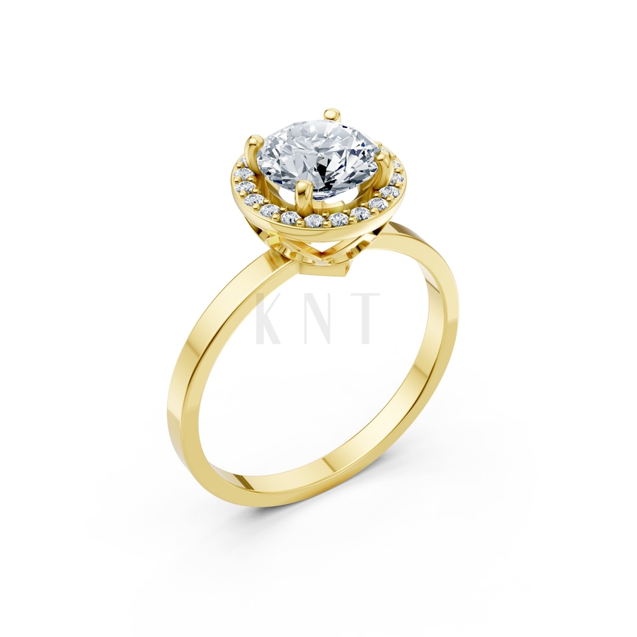 Nhẫn đính hôn LX2D màu Vàng Gold thiết kế tinh tế, sang trọng