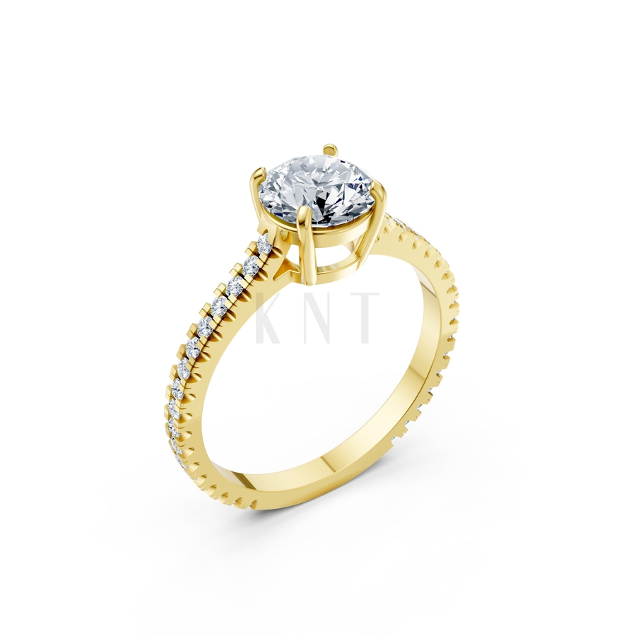 Nhẫn đính hôn LX4D màu Vàng Gold thiết kế tinh tế, sang trọng