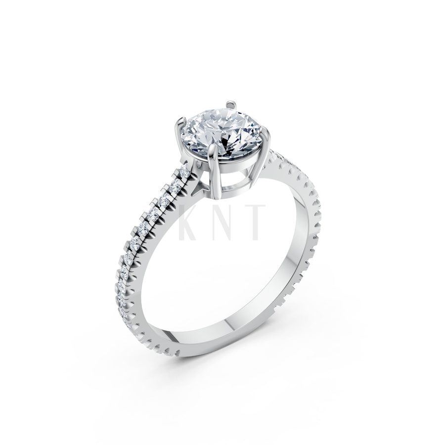 Nhẫn đính hôn LX4D màu vàng trắng White Gold kiểu dáng hiện đại, nổi bật