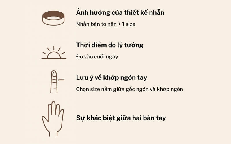 4 lưu ý khi đo size nhẫn