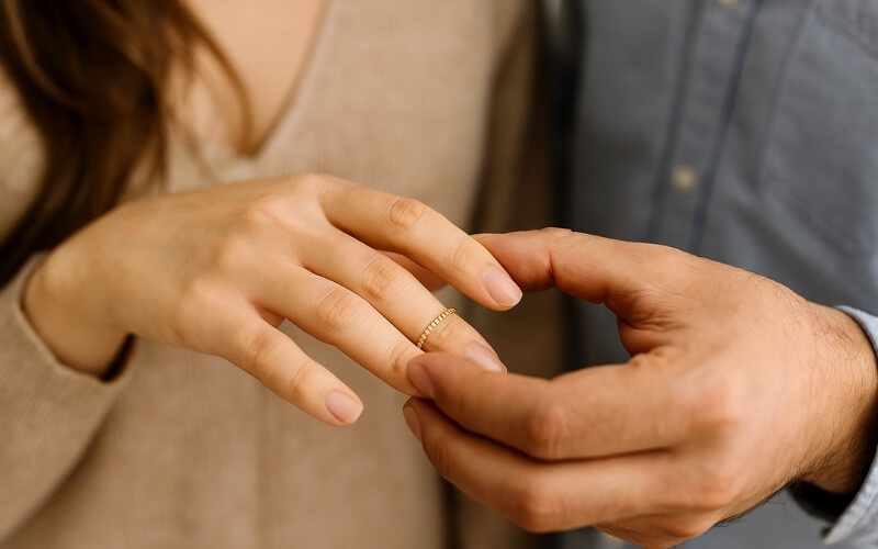 Nhờ bạn gái thử nhẫn để đo size bí mật