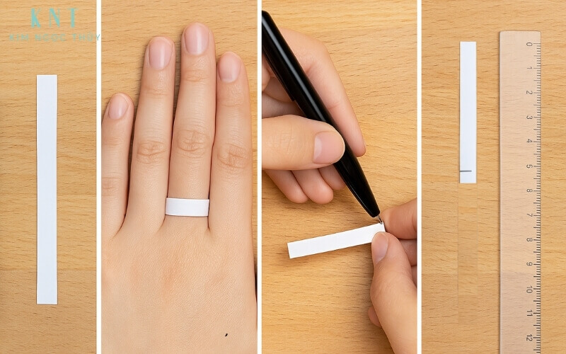 Hướng dẫn đo chu vi ngon tay bằng giấy/dây
