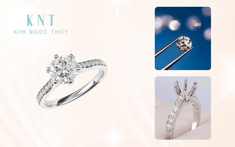 Phân biệt rõ 3 khái niệm: nhẫn kim cương hoàn chỉnh, kim cương chủ, vỏ nhẫn kim cương