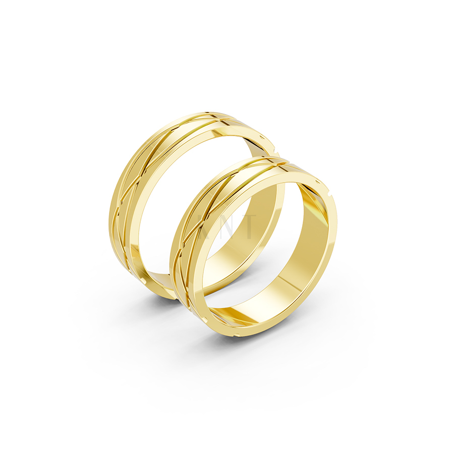 Nhẫn cưới A105 Vàng Gold thiết kế tinh tế, sang trọng