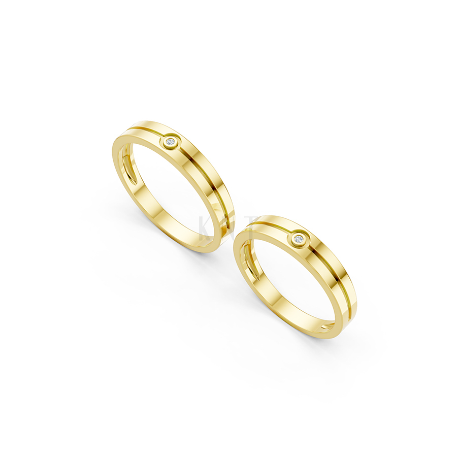 Nhẫn cưới A106 Vàng Gold thiết kế phá cách, sang trọng