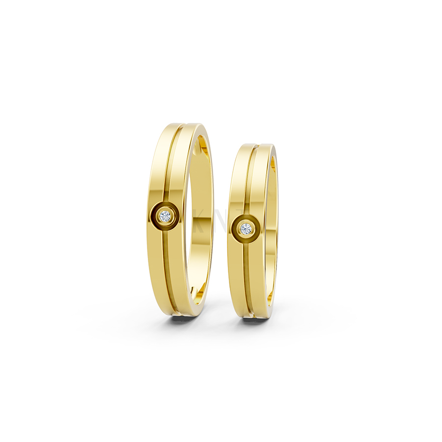 Nhẫn cưới A106 Vàng Gold thiết kế tinh xảo, độc đáo