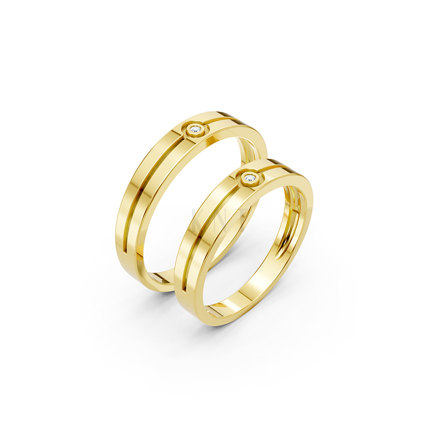Nhẫn cưới A106 Vàng Gold thiết kế tinh tế, sang trọng