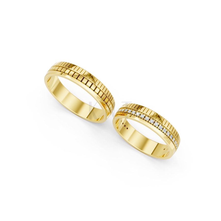 NHẪN CƯỚI A190 Vàng Gold vàng 10K/14K/18K/607 cao cấp, thanh lịch