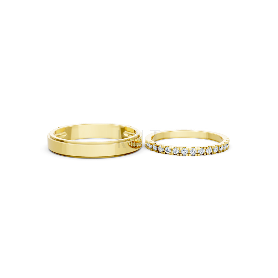 Nhẫn cưới A244 Vàng Gold thiết kế phá cách, sang trọng