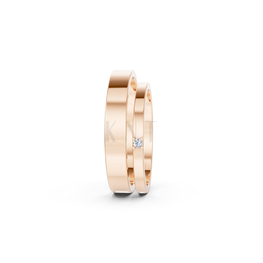 NHẪN CƯỚI A248 vàng hồng Rose Gold phong cách trẻ trung, nổi bật