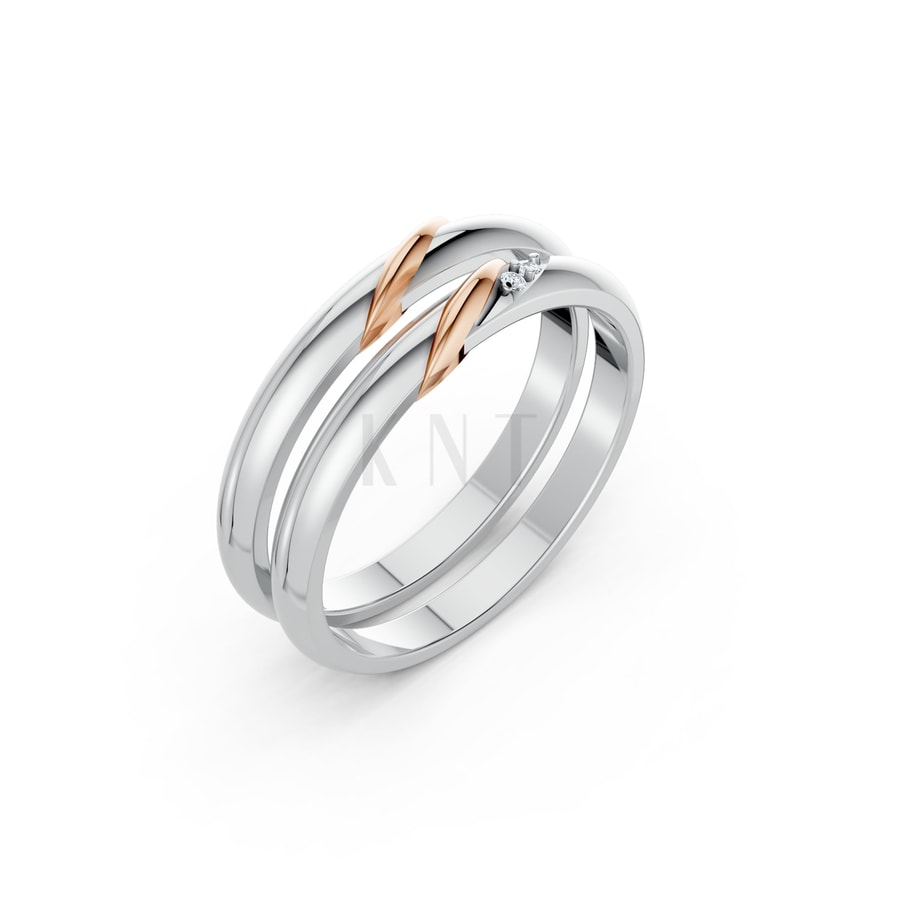 NHẪN CƯỚI A252 phối màu Dual Color họa tiết ấn tượng, cá tính