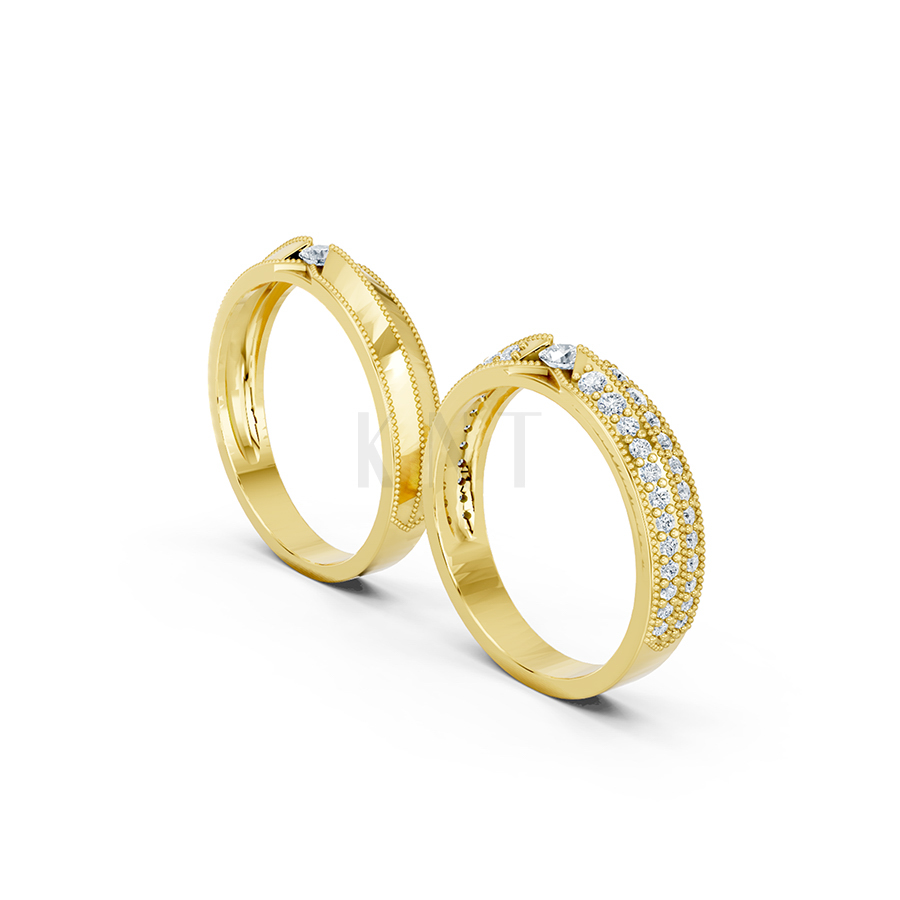 Nhẫn cưới A261 Vàng Gold thiết kế tinh xảo, độc đáo