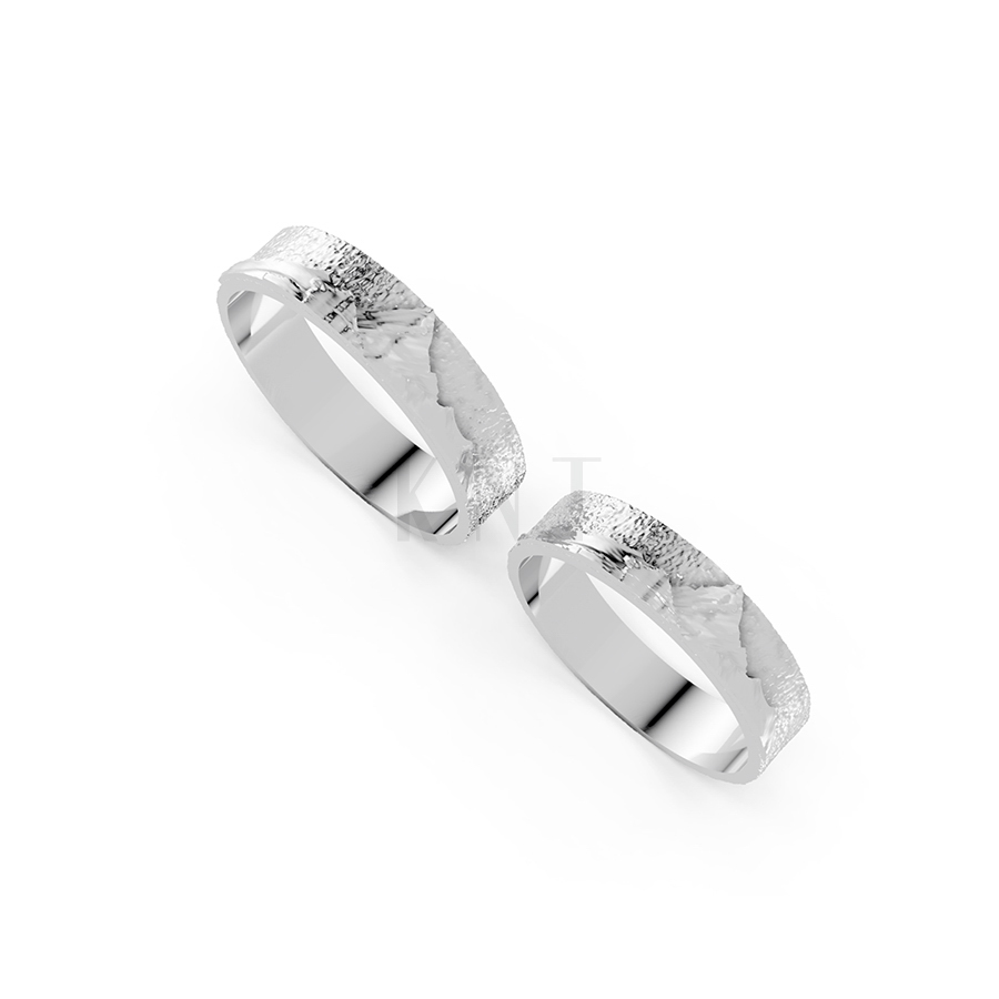 Nhẫn cưới Horizon A266 vàng trắng White Gold kiểu dáng cá tính, hiện đại