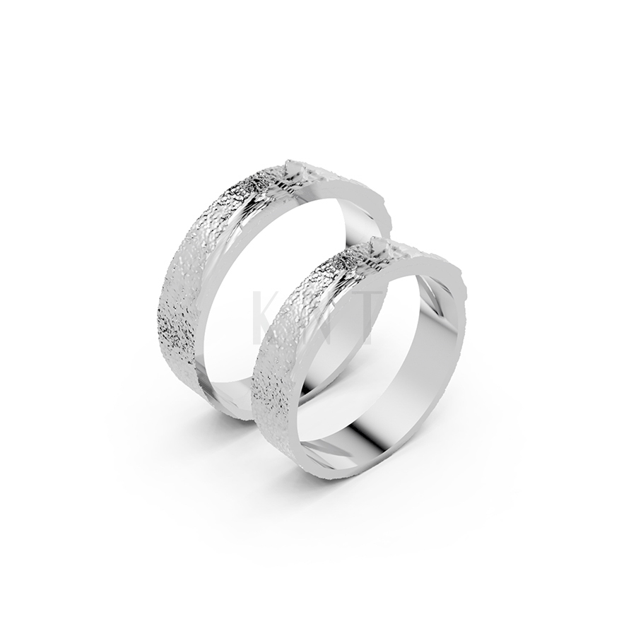 Nhẫn cưới Horizon A266 vàng trắng White Gold kiểu dáng hiện đại, nổi bật