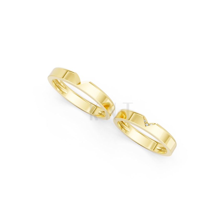 NHẪN CƯỚI A267 màu Vàng Gold thiết kế tinh xảo, độc đáo