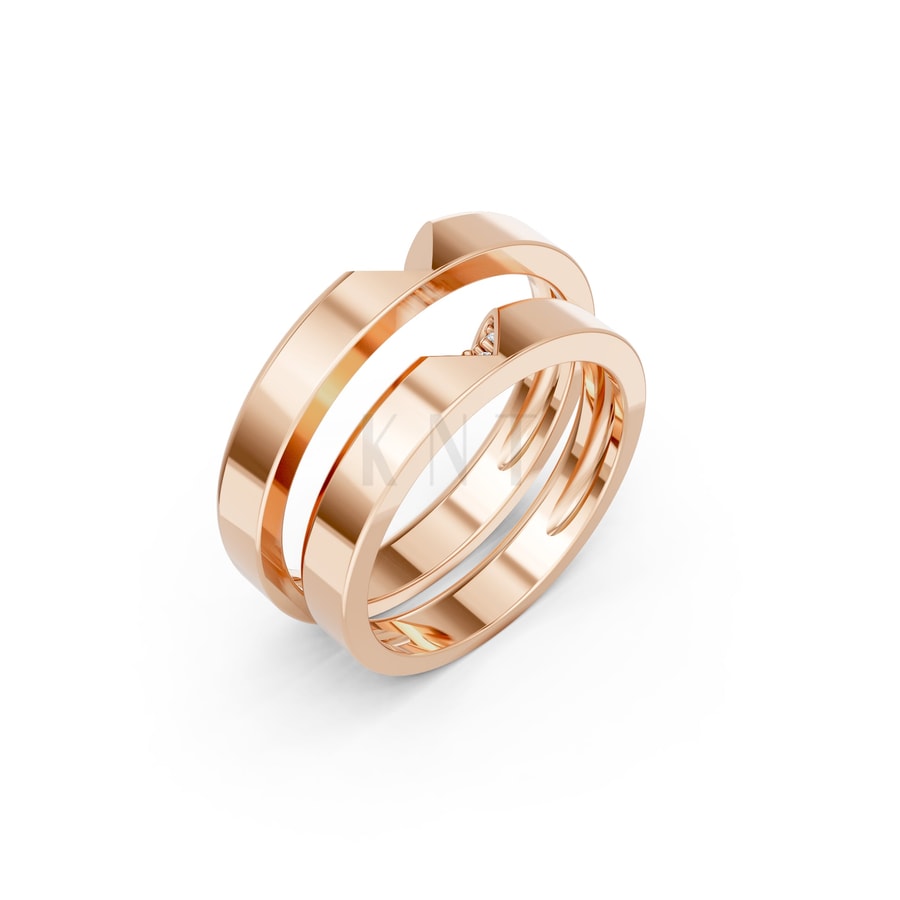 NHẪN CƯỚI A267 màu vàng hồng Rose Gold họa tiết ấn tượng, cá tính