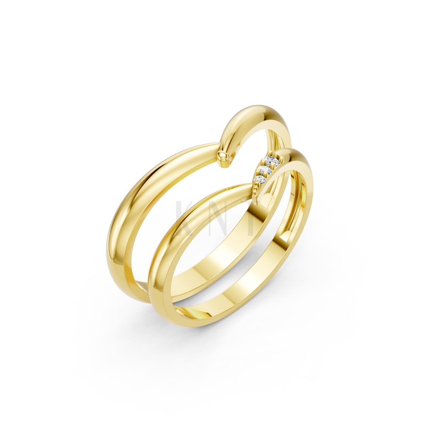 Nhẫn cưới H111 Vàng Gold thiết kế tinh tế, sang trọng