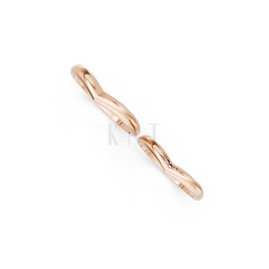 Nhẫn cưới kim cương H117 vàng hồng Rose Gold phong cách trẻ trung, nổi bật