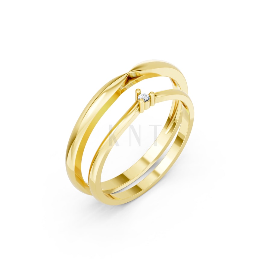 Nhẫn cưới H123 Vàng Gold thiết kế tinh tế, sang trọng