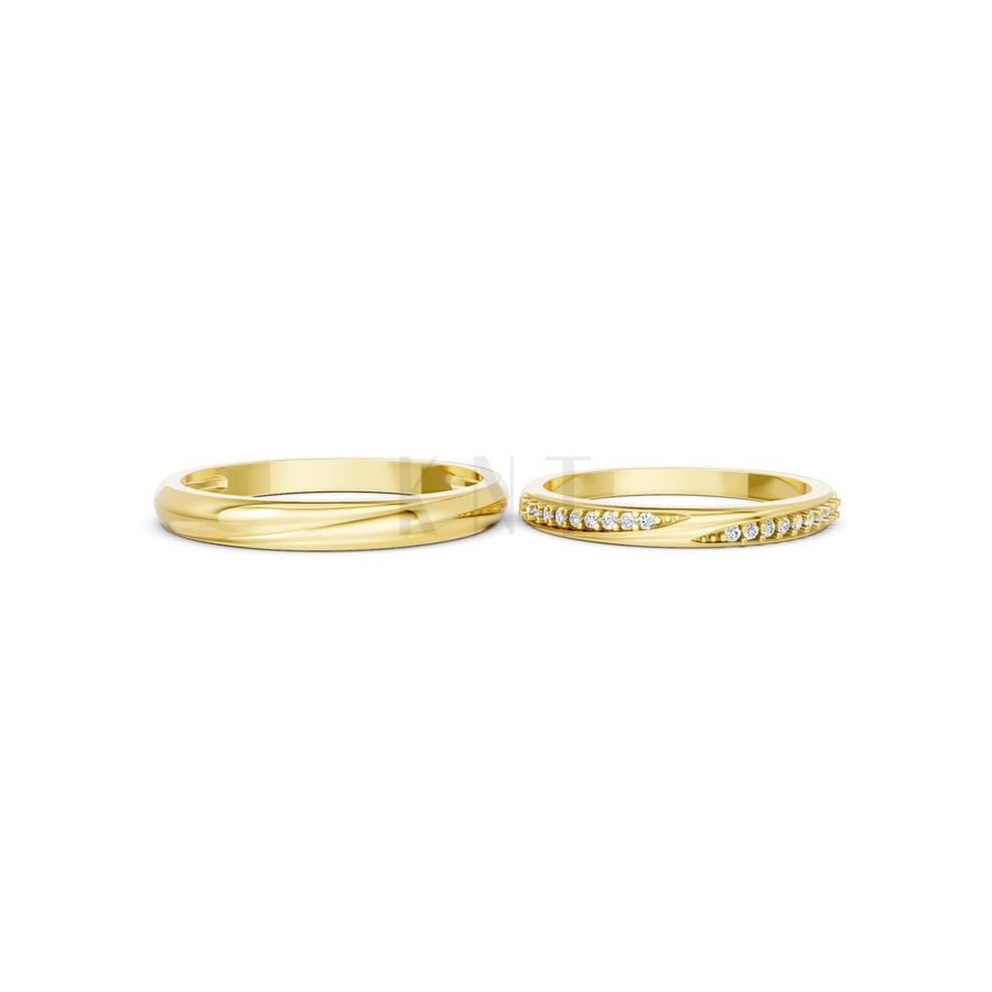Nhẫn cưới H128 Vàng Gold vàng 10K/14K/18K/607 cao cấp, thanh lịch