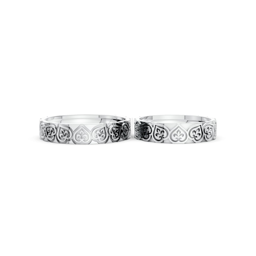 Nhẫn cưới H58 vàng trắng White Gold thiết kế trẻ trung, hiện đại